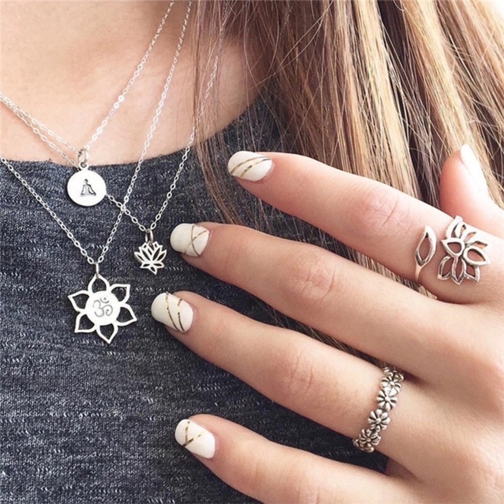 🛍NEW⚡️ Om⚡️ Meditation ⚡️Lotus Layered Choker